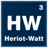 Heriot-Watt icon, a dark blue periodic table image