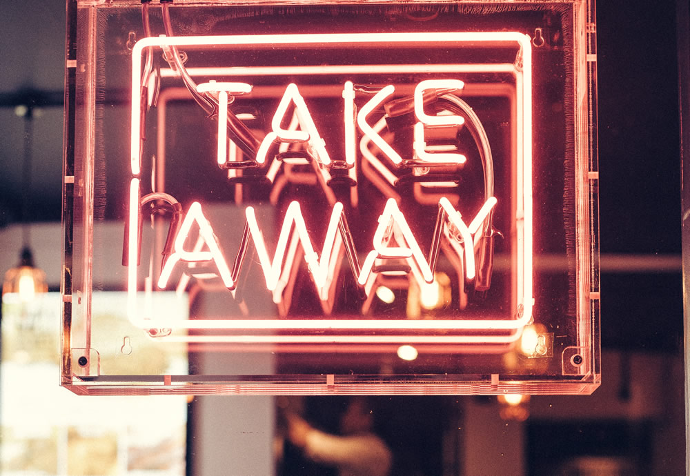 Take away sign